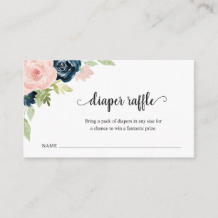  Rosa Blå blöjblöjor Raffle Baby Shower Tilläggskort