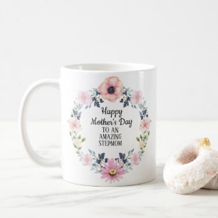 Rosa Blå Blommig Glad Mors Dag-Styvmoder Kaffemugg