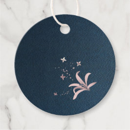 rosa Blå blommor Gåvor Etiketter