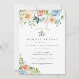 Rosa & Blå Blommor | Köns Avslöjande Baby Shower