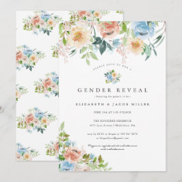Rosa & Blå Blommor | Köns Avslöjande Baby Shower