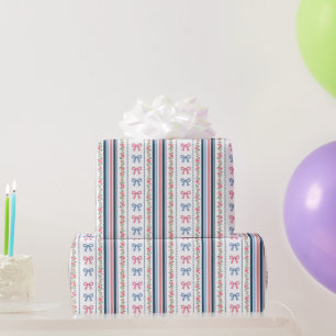 Rosa Blå coquette slinga Bröllop Baby Shower Födel Presentpapper