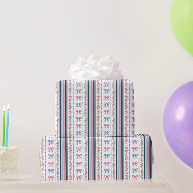 Rosa Blå coquette slinga Bröllop Baby Shower Födel Presentpapper (Festgåvor)