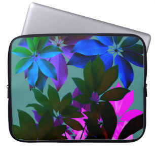 Rosa,Blå, Grönt Löv Laptop sleeve 15 tum