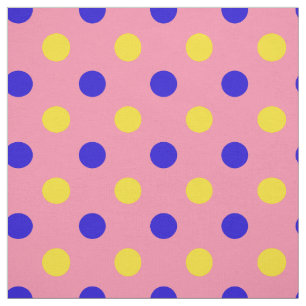 Rosa Blå Gul Prickig Design  Tyg