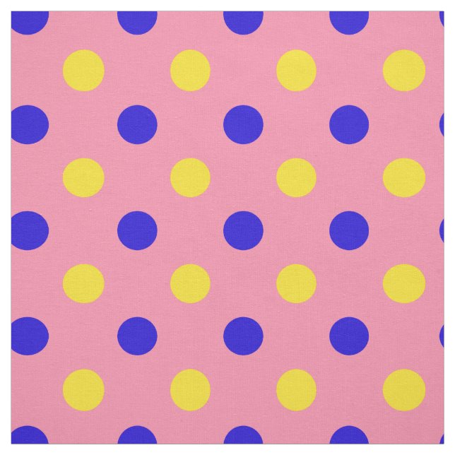 Rosa Blå Gul Prickig Design  Tyg (Provkarta)