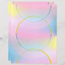 Rosa Blå Gult Blends & Circles Scrapbook Papper