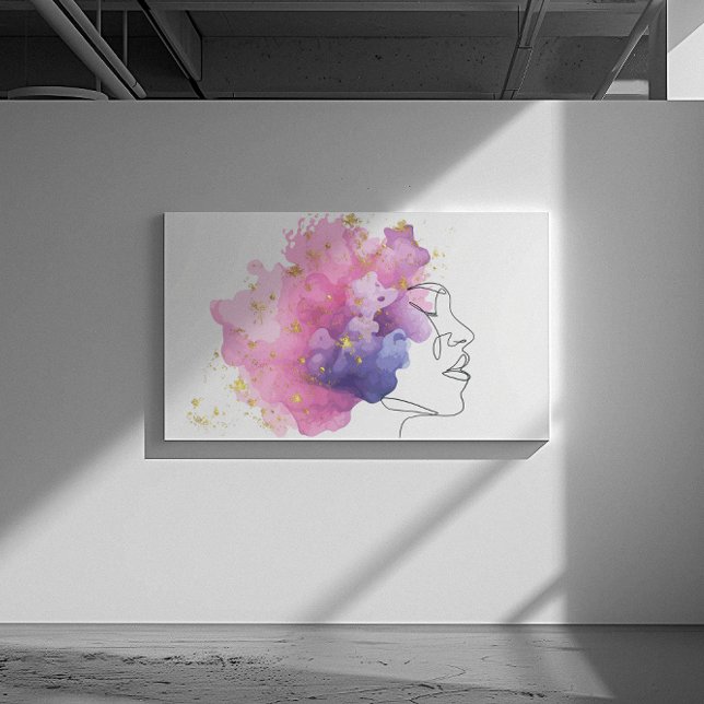 Rosa blå moln med guld canvastryck (Skapare uppladdad)