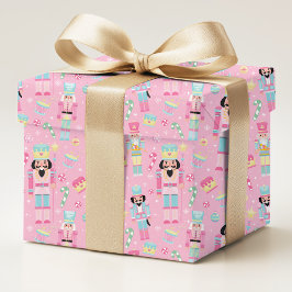 Rosa Blå Nötknäppare Jul Godis Mönster Presentpapper
