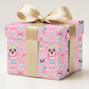 Rosa Blå Nötknäppare Jul Godis Mönster Presentpapper
