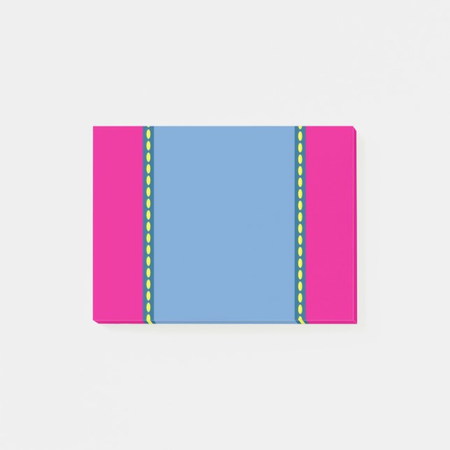 Rosa, Blå och Gul Post It-lapp Post-it Block (Framsida)
