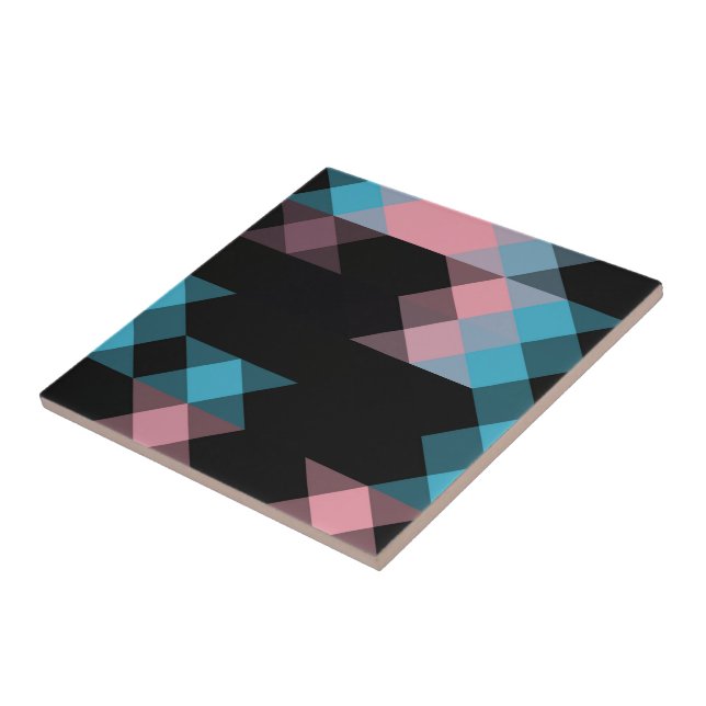 rosa blå och svart geometrisk kakelplatta (Sidan)