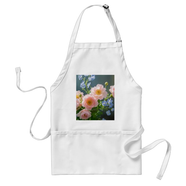 Rosa Blå, ömtåliga blommor Förkläde (Framsidan)