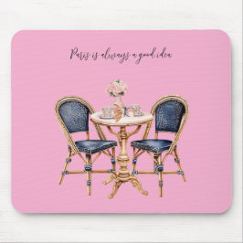 Rosa Blå Paris Bord Baguetter Musmatta