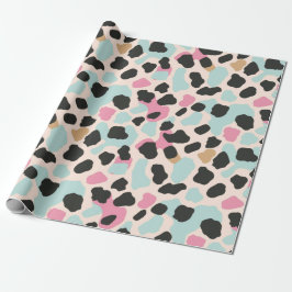Rosa-blå pastell leopardfläckar presentpapper