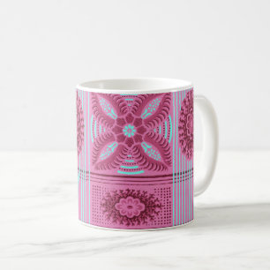 rosa Blå rand vintage art Mönster Kaffemugg