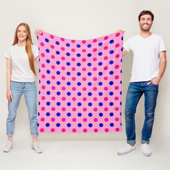 Rosa Blå Rosa Prickmönster Fleecefilt (På plats)