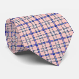 Rosa Blå Rutig Klassisk Mönster Retro Slipsknuta Slips