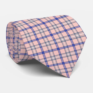 Rosa Blå Rutig Klassisk Mönster Retro Slipsknuta Slips