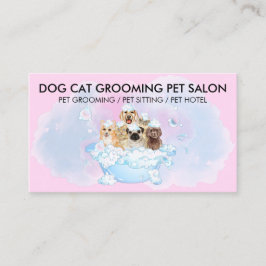 Rosa Blå Söt Husdjur Frisör Katt Hund Visitkort