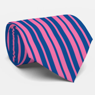 Rosa Blå Stilig Randig Mönsterdesign Slips