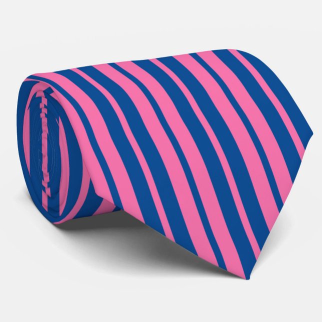 Rosa Blå Stilig Randig Mönsterdesign  Slips (Skapare uppladdad)