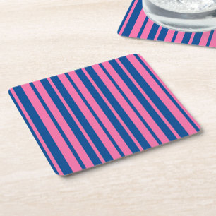 Rosa Blå Stilig Randig Mönsterdesign Underlägg Papper Kvadrat