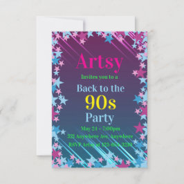 Rosa & Blå Stjärnor Inbjudningar