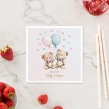 Rosa Blå Teddybjörnar Ballonger Hjärtan Babyfirand