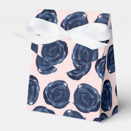 Rosa Blå Vattenfärg Rosrankor Stugbröllop Presentaskar