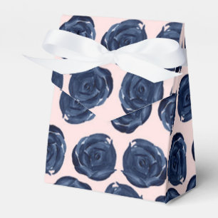 Rosa Blå Vattenfärg Rosrankor Stugbröllop Presentaskar