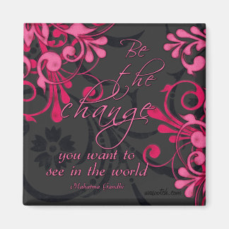 Rosa Black Abstrakt-Blommigt - inspirationstecken Magnet