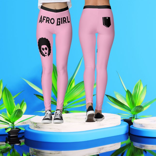 Rosa Black African Women Modern Cute Trendig Chic Leggings (Skapare uppladdad)