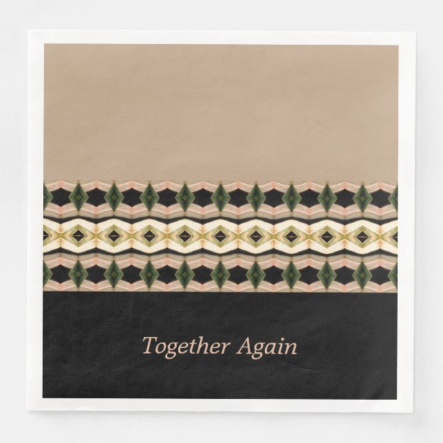 Rosa Black and Taupe-Elegant Pappersservett (Framsida)