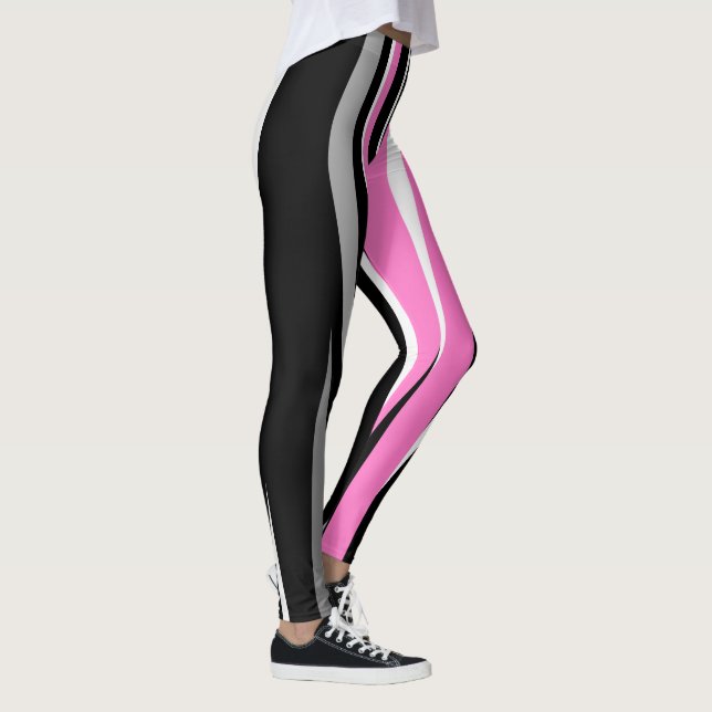 Rosa Black and White Abstrakt Leggings (Höger)
