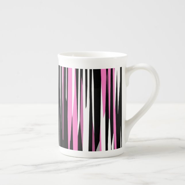 Rosa Black and White Benporslin Mugg (Höger)