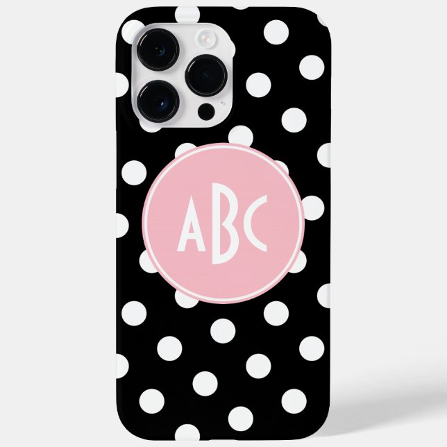 Rosa Black and White Polka Dot Monogram (Baksida)