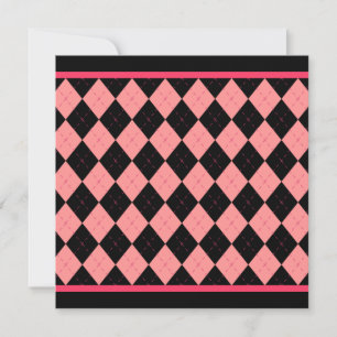 Rosa Black Argyle-inbjudan Inbjudningar