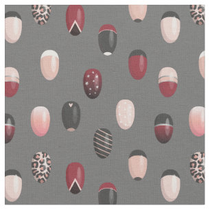 Rosa Black Burgundy Grått Nail Art Mönster Tyg