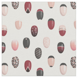 Rosa Black Burgundy White Nail Art Mönster Tyg