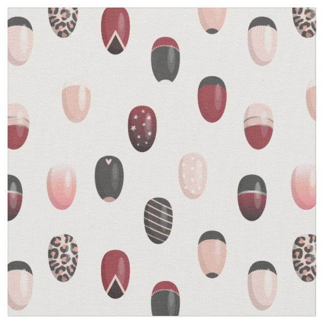  Rosa Black Burgundy White Nail Art Mönster Tyg (Närbild)