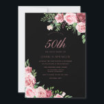 Rosa Black & Burgundy Womans 50:e Födelsedagsfeste Inbjudningar<br><div class="desc">Rosa Black & Burgundy Womans 50:e Födelsedagsfest Blommigt Rosa Burgundy Design. Variationer i inbjudan och matchande artiklar i vår butik</div>