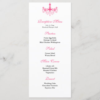 Rosa & Black Chandelier Reception Meny
