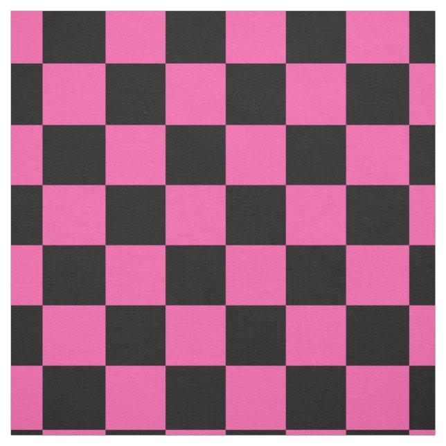 Rosa Black Checkated Mönster Design Tyg (Provkarta)