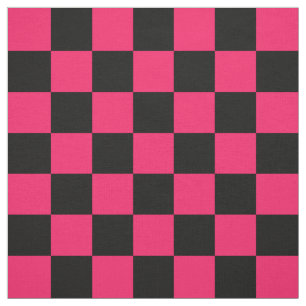 Rosa Black Checker Mönster Textile Tyg