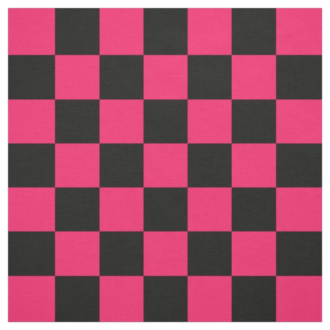 Rosa Black Checker Mönster Textile Tyg (Provkarta)