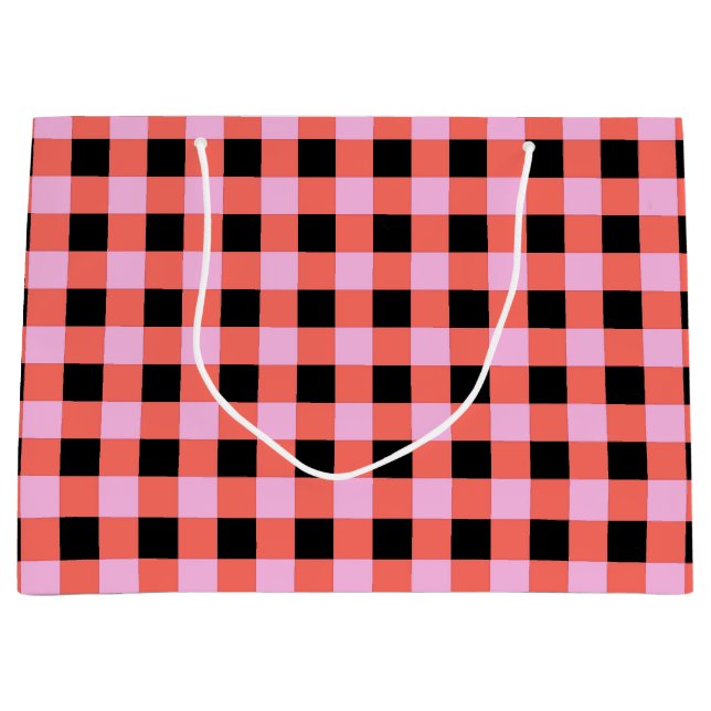 Rosa Black Checkered Gingham Mönster (Framsidan)