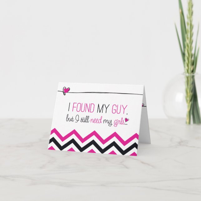 Rosa/Black Chevron.. Kommer du att bli min Bridesm Inbjudan (Framsida)