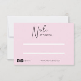 Rosa Black Chic Tryck på Nagel Visning Card Tack Kort