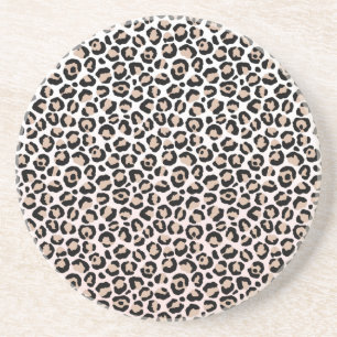 Rosa Black Cream Leopard Skriv ut Underlägg